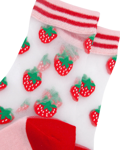 Sweetest Strawberry Unisex Sheer Pop Socks