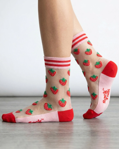 Sweetest Strawberry Unisex Sheer Pop Socks