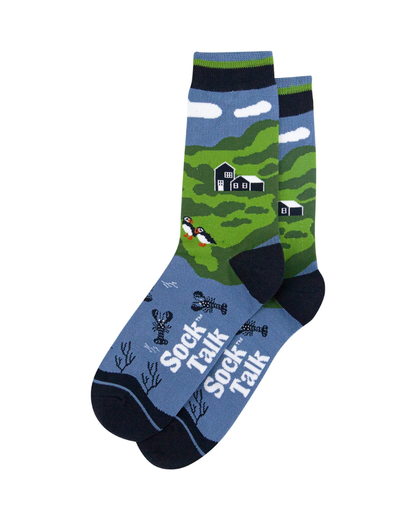 Puffins & Lobsters Coastal Unisex Crew Socks