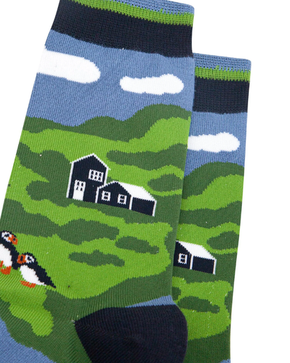 Puffins & Lobsters Coastal Unisex Crew Socks