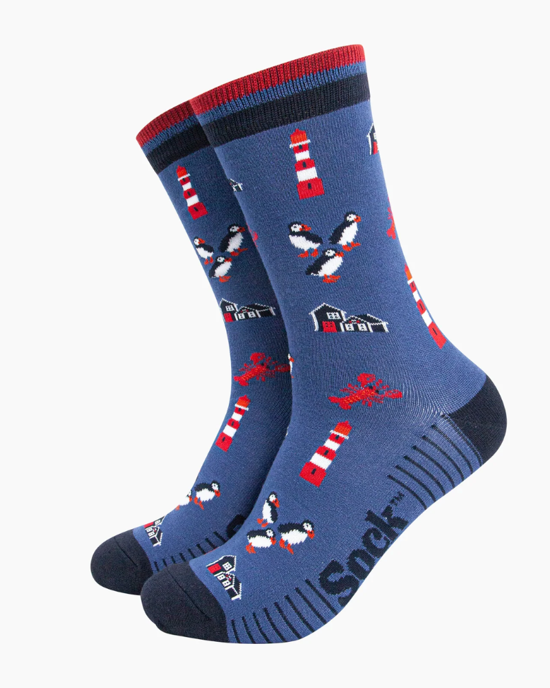 Lighthouse And Puffins Unisex Socks