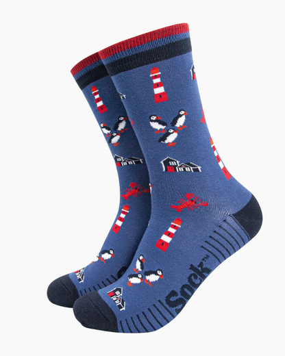 Lighthouse And Puffins Unisex Socks
