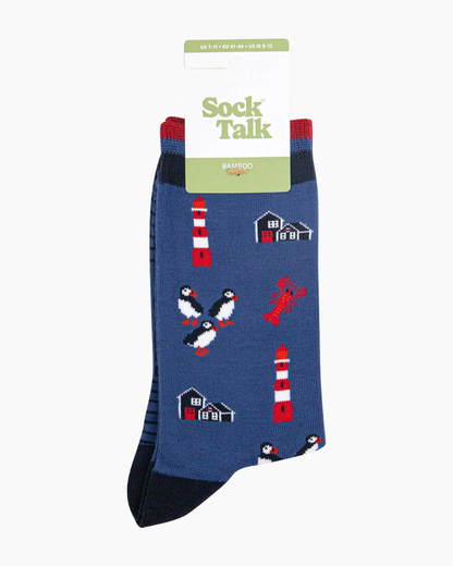 Lighthouse And Puffins Unisex Socks