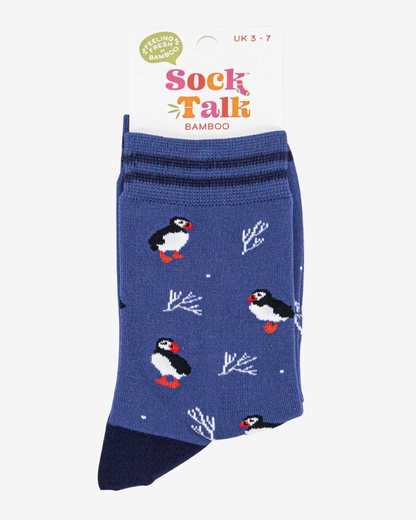 Puffins And Coral Unisex Bamboo Socks