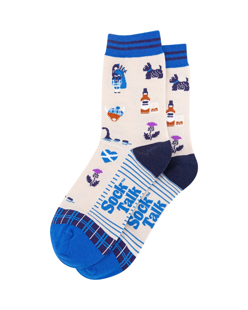 Scottish Landmarks in Cream Unisex Crew Socks
