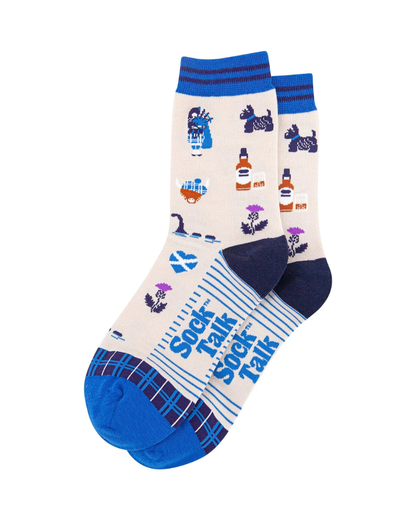 Scottish Landmarks in Cream Unisex Crew Socks