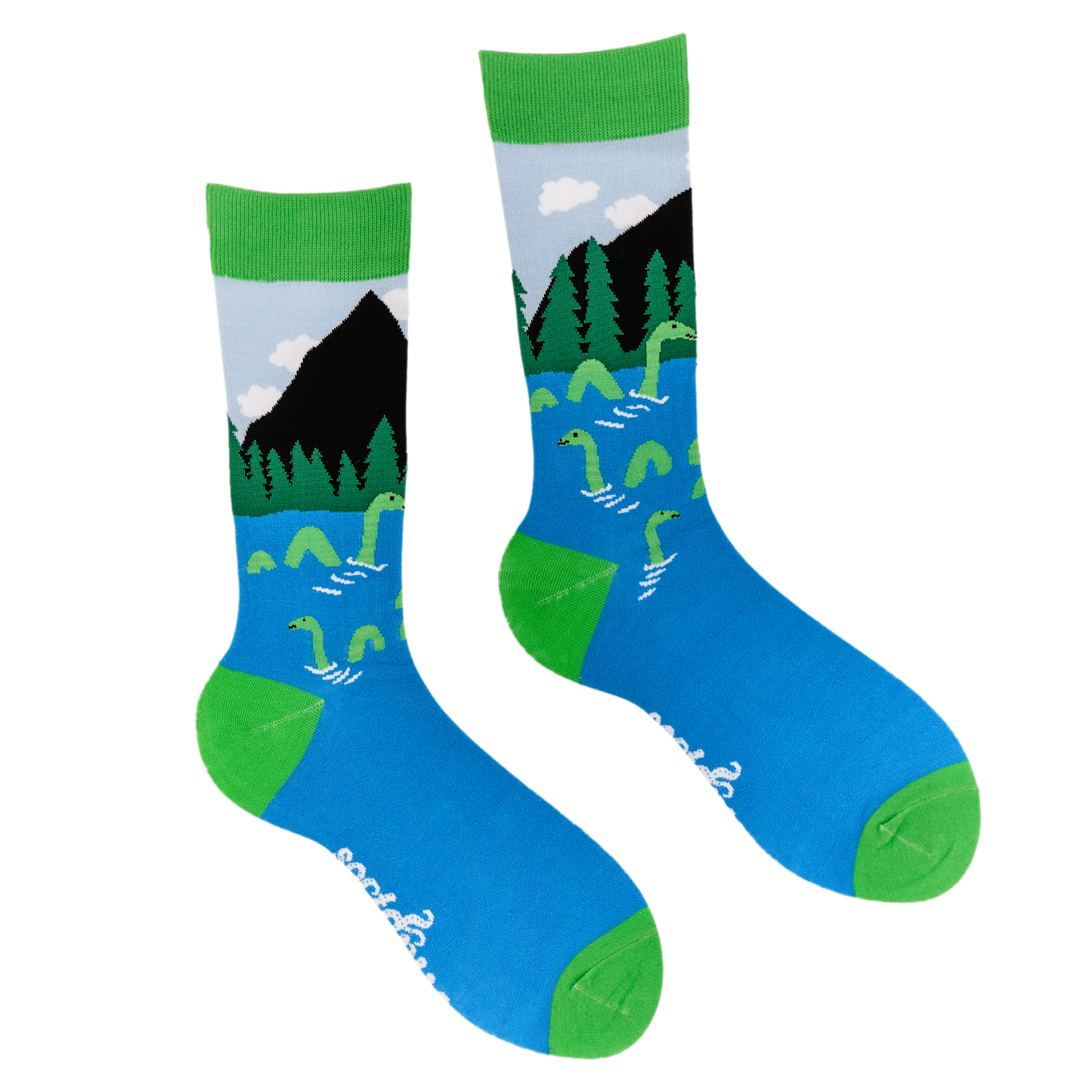 Loch Ness Monster Socks - Sock Ness Monster: BLUE / XS (UK 12-3 / EU 33-36 / US 14-5)