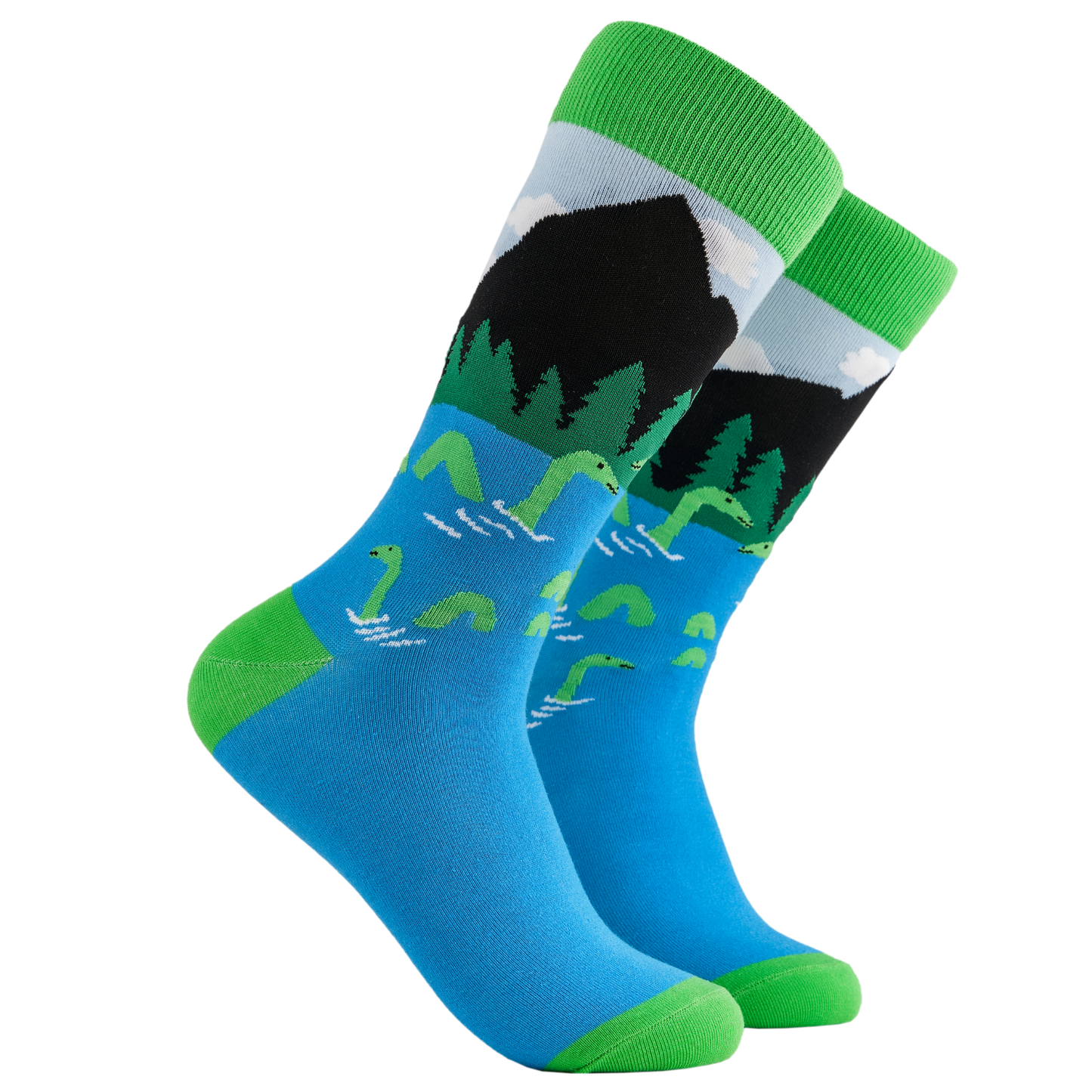 Loch Ness Monster Socks - Sock Ness Monster: BLUE / XS (UK 12-3 / EU 33-36 / US 14-5)