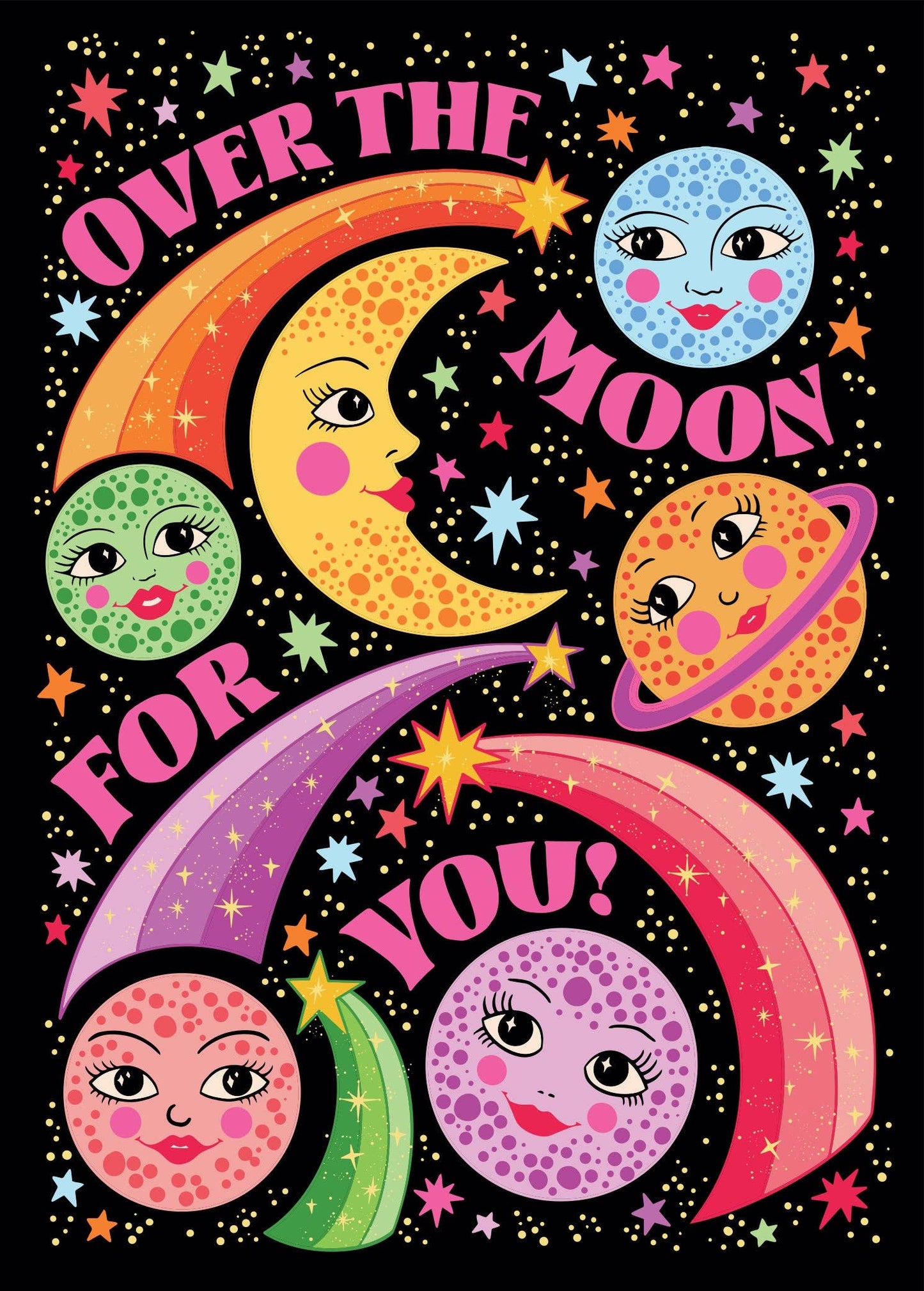 Over The Moon For You! Greeting Card