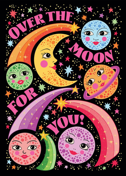 Over The Moon For You! Greeting Card
