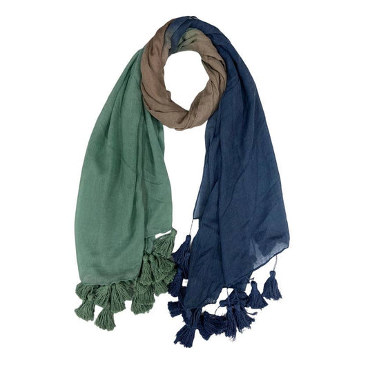 Green Ombre Tassel Scarf