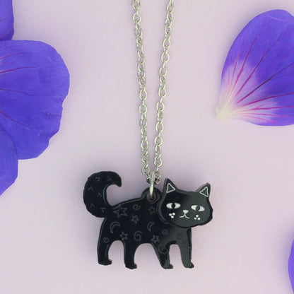 Black Cat Charm Necklace