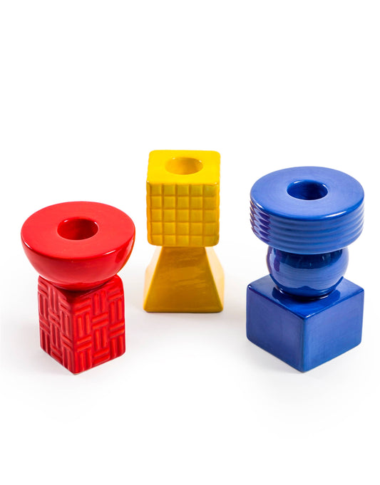 Ceramic Geometric Candle Holder Assorted.