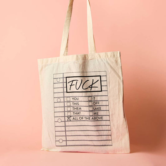 Fuck Tick List Cotton Tote Bag