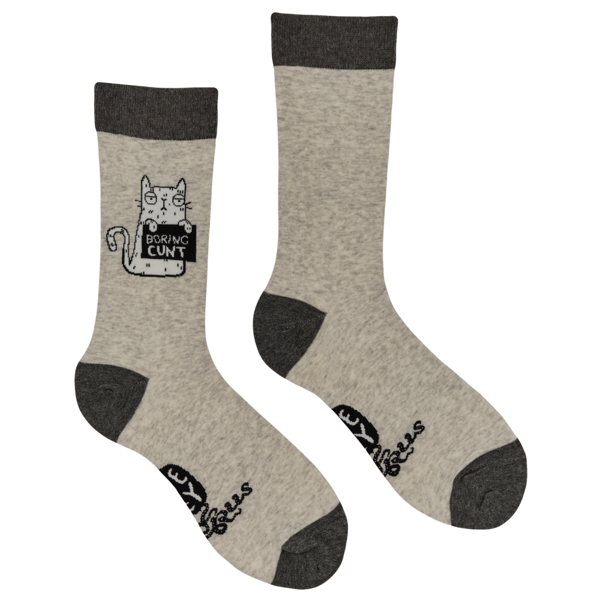 Boring C*nt Naughty Cat Socks Large