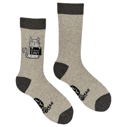 Boring C*nt Naughty Cat Socks Large