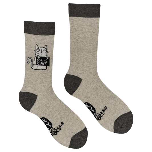 Boring C*nt Naughty Cat Socks Large