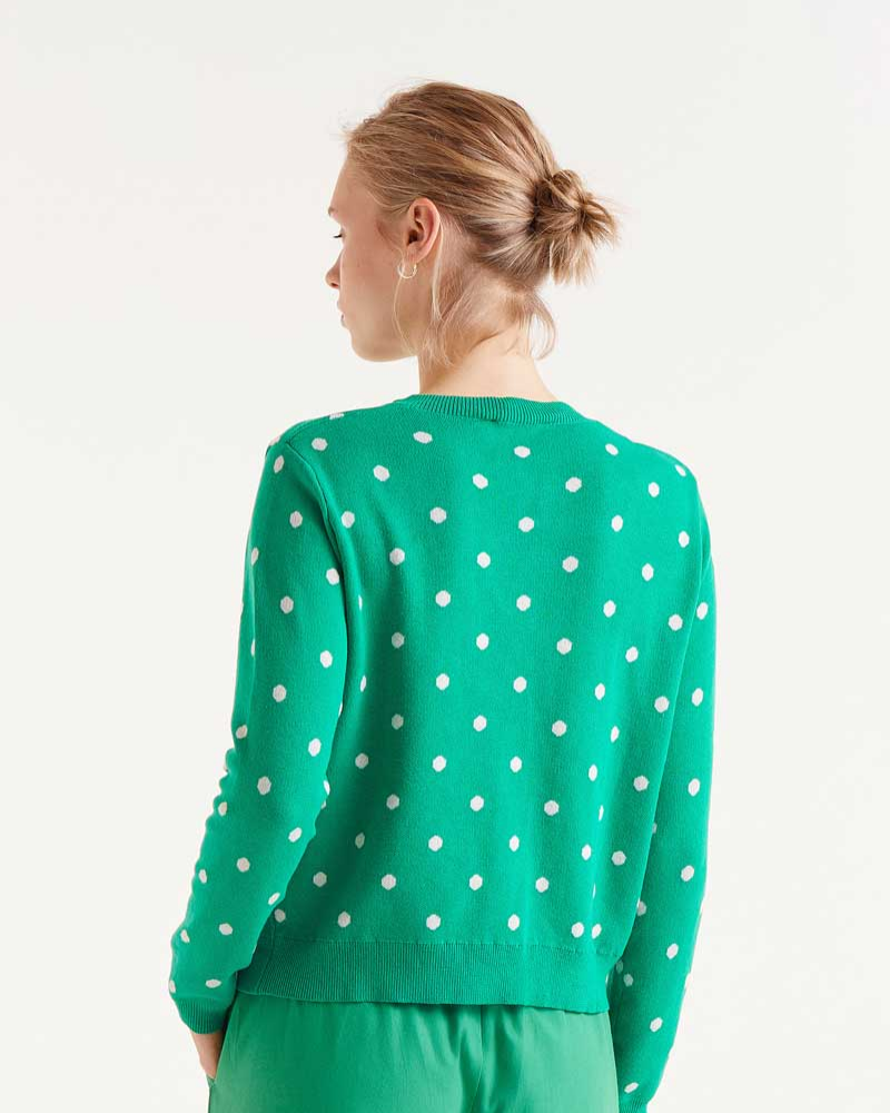 Green Polka Dot Cardigan By Compania Fantastica