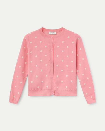 Pink Polka Dot Cardigan By Compania Fantastica