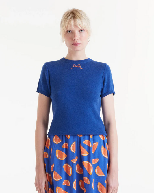 Blue Bow Knitted Jumper By Compania Fantastica