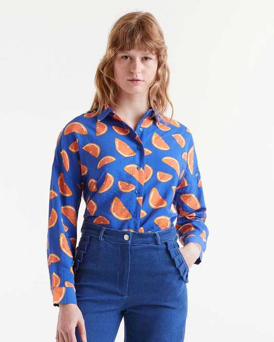 Orange Print Shirt By Compania Fantastica