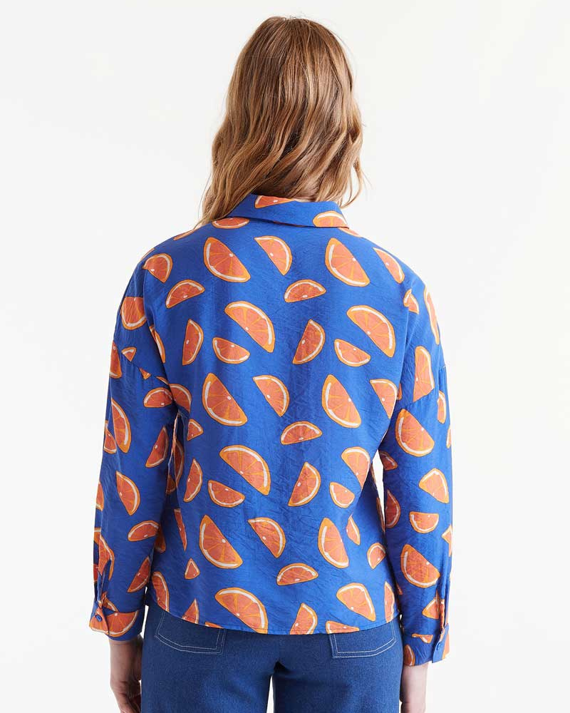 Orange Print Shirt By Compania Fantastica