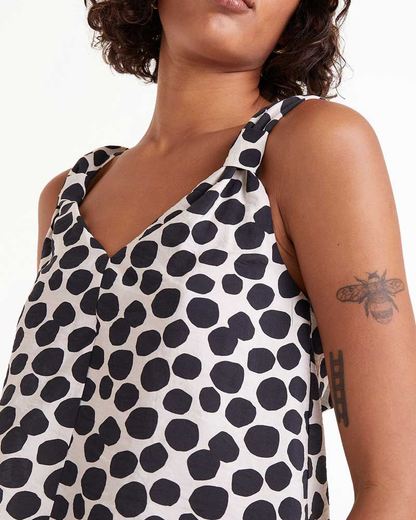 Monochrome Polka Dot Bow Vest Top By Compania Fantastica