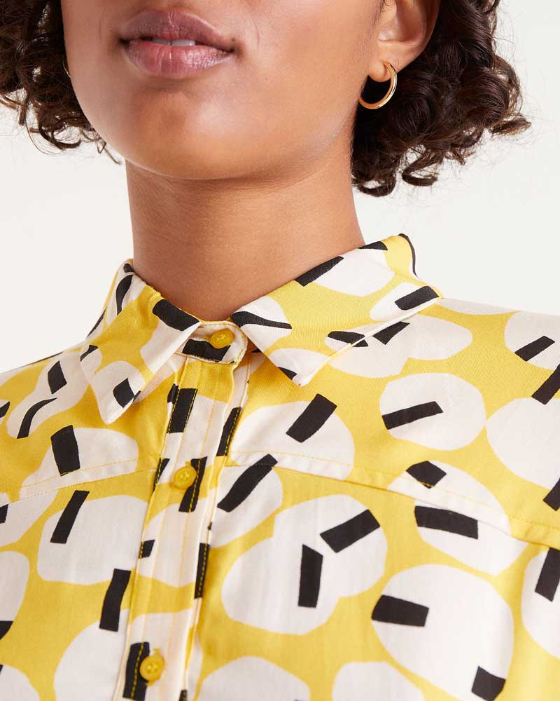 Yellow Onigiri Print Blouse By Compania Fantastica