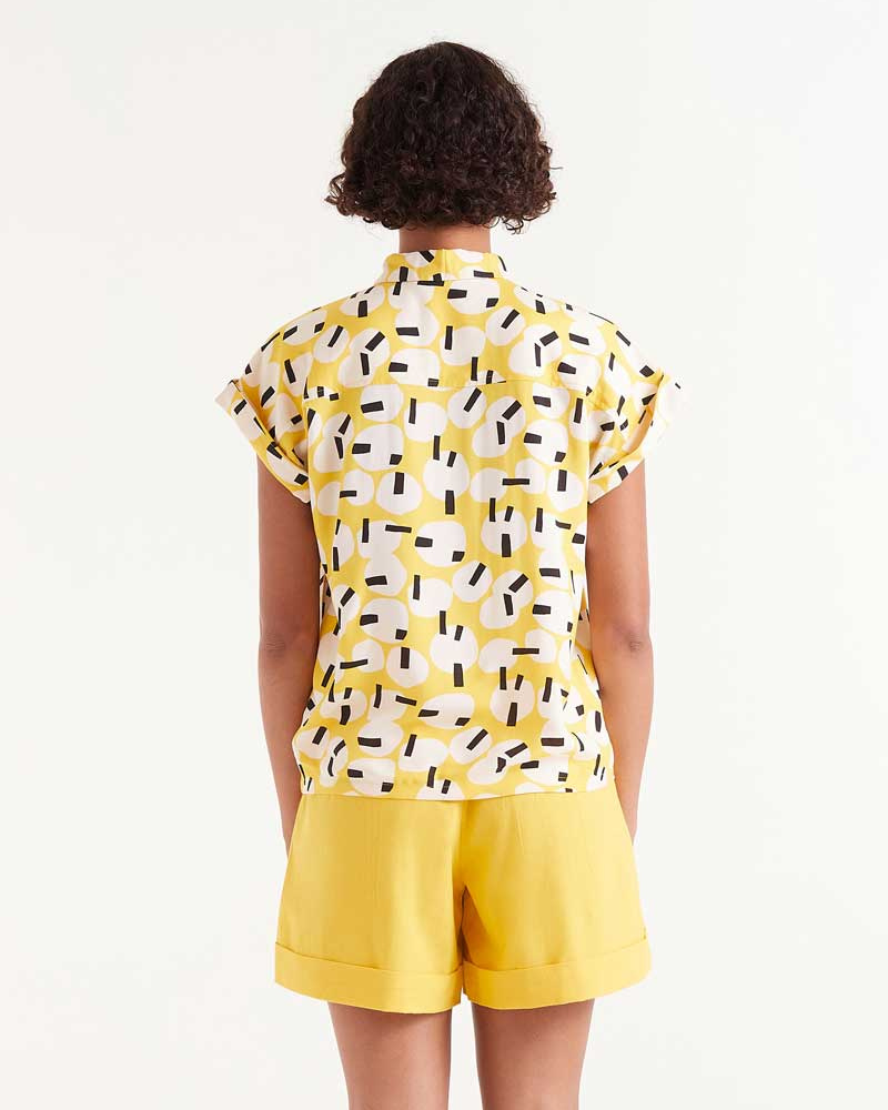Yellow Onigiri Print Blouse By Compania Fantastica