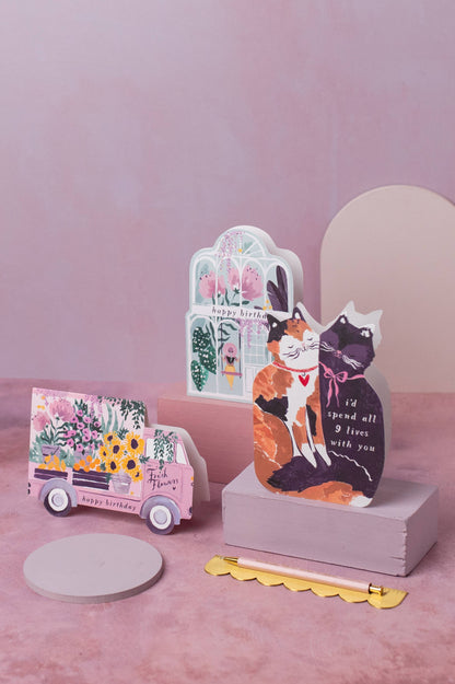 Flower Truck Birthday Card | Female Birthday Card | Floral