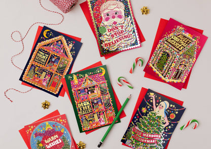 Deck The Halls Foiled Christmas Card