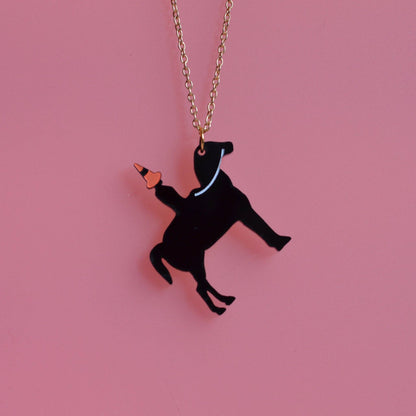 Wee Duke of Wellington With Traffic Cone Necklace