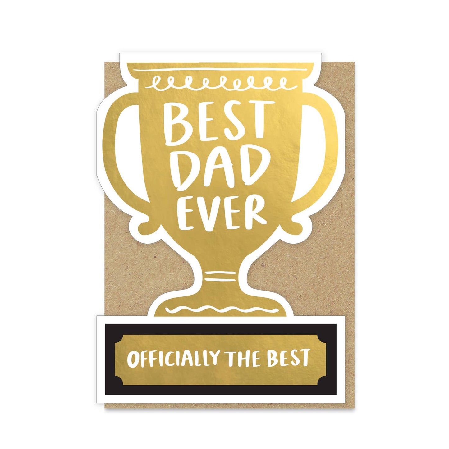 Diecut foiled trophy Father's Day Card | Trophy Card: Naked (plastic-free!)