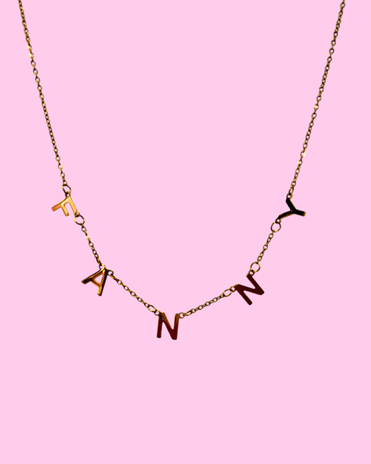 Fanny Letter Necklace Brass