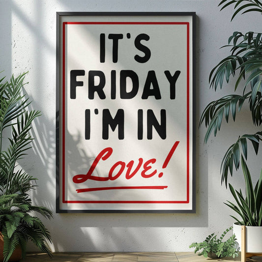 Friday I'm In Love The Cure Inspired A4 Art Print