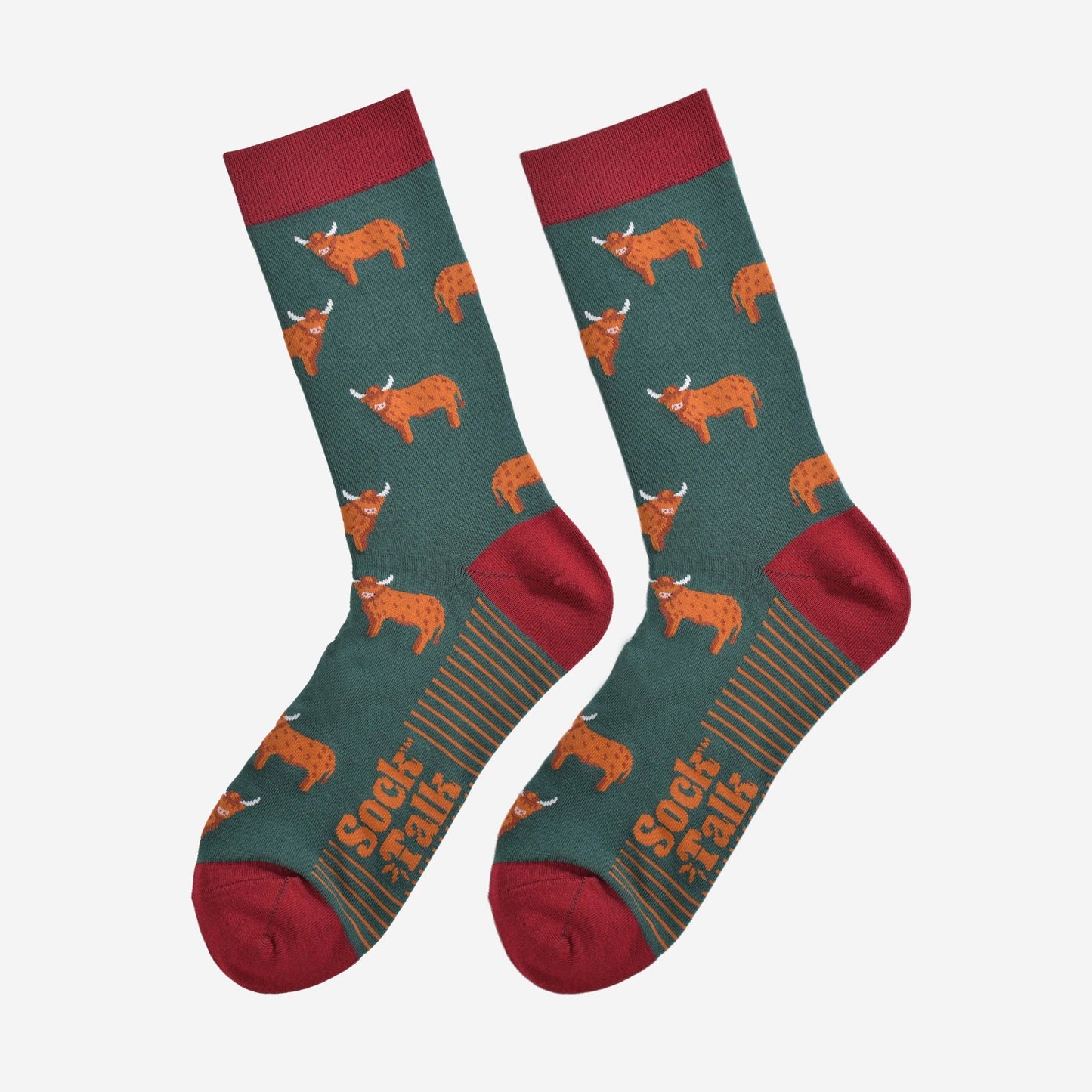 Green Highland Cow Unisex Socks