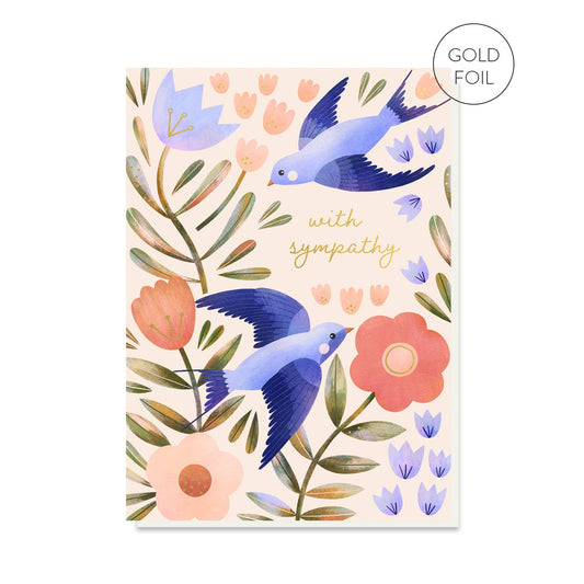 Swallow Fields With Sympathy Greeting Card