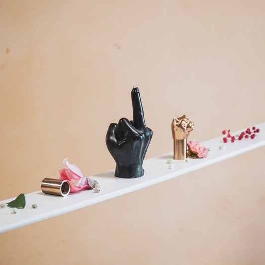 Middle finger Candle Black