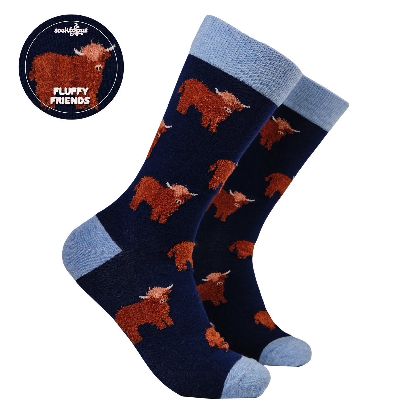 Fluffy Coo Unisex Socks in Navy