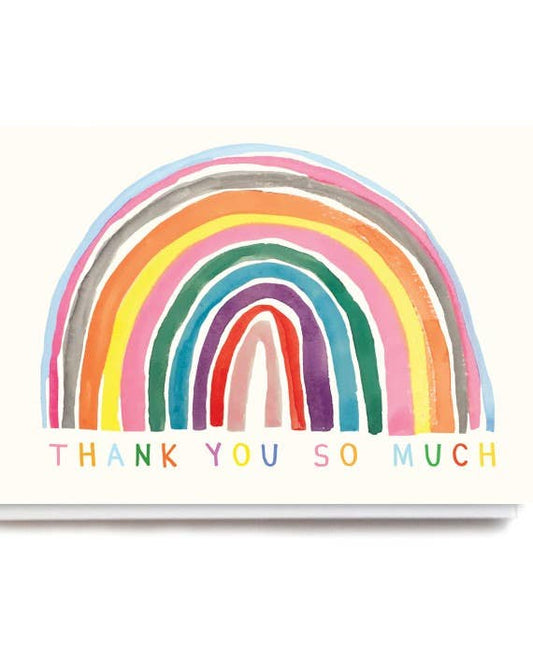 Thank You Rainbow Watercolour Greeting Card