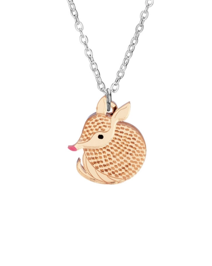 Mini Armadillo Charm Gold Necklace