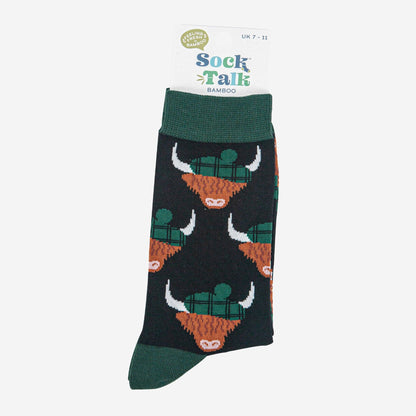 Highland Cows With Tartan Hats Unisex Socks