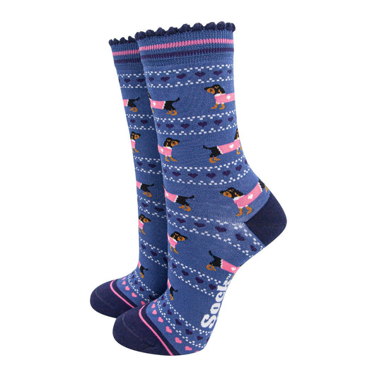 Sausage Dog Fair Isle Unisex Socks