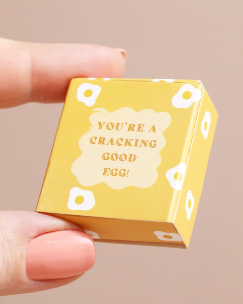 Good Egg Tiny Ceramic Token In Matchbox
