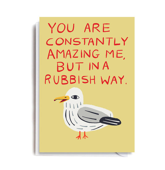 Amazing Me in a Rubbish Way Seagull Greeting Card