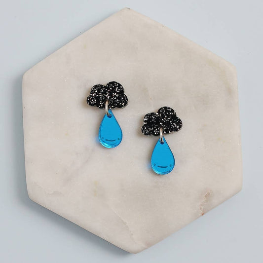Glitter Raincloud Earrings