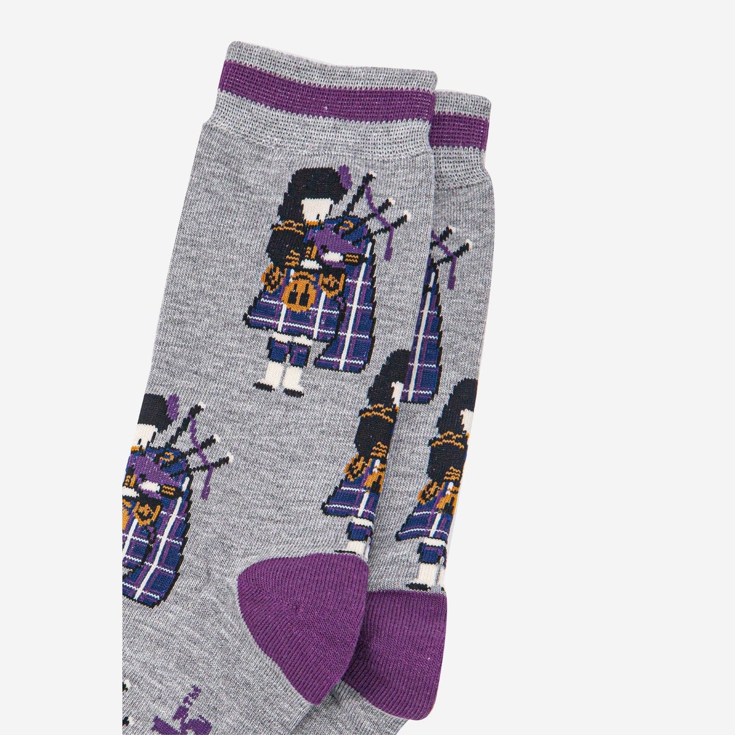 Scottish Piper Grey Unisex Socks