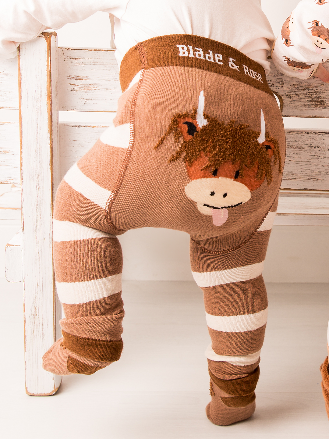 Neutral Hamish Cow Leggings