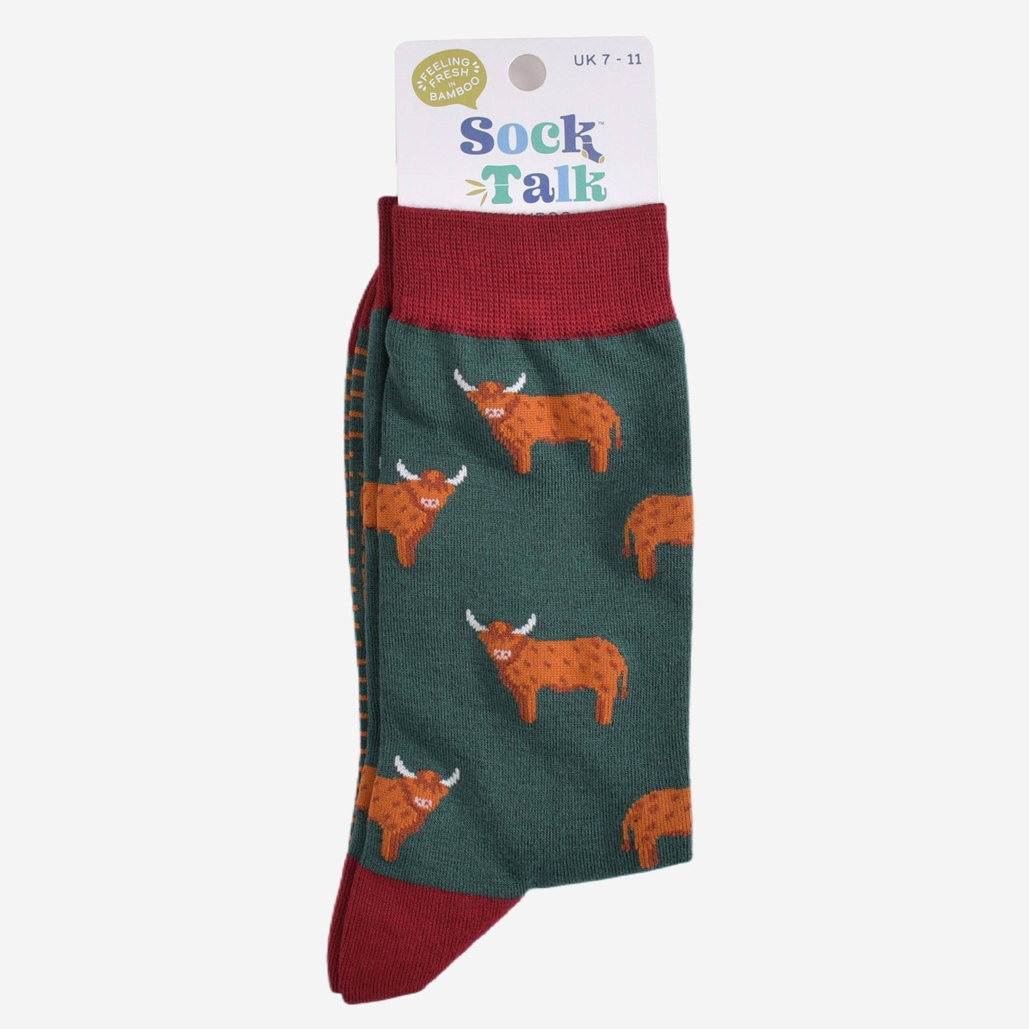Green Highland Cow Unisex Socks