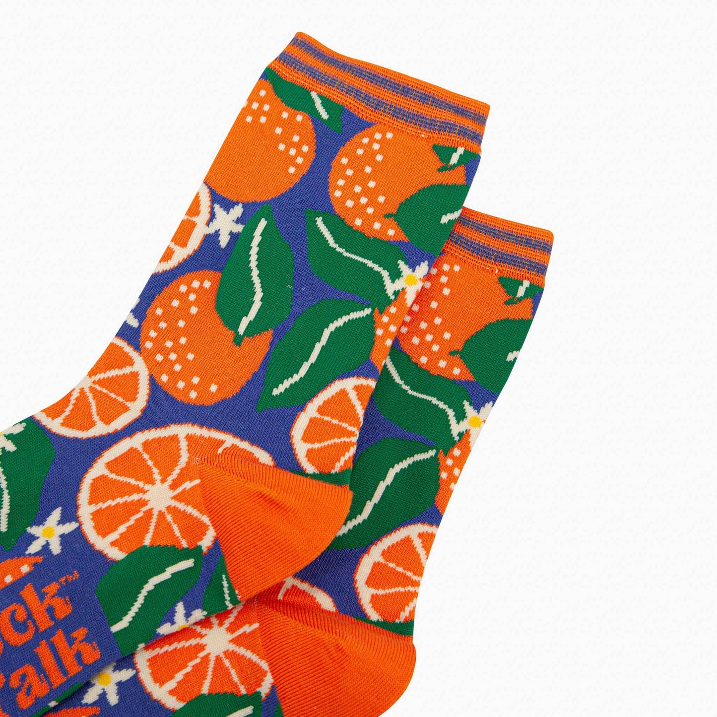 Women's Bamboo Socks - Blue, Orange Tree: UK 3-7 | EU 36-40 | US 5-9